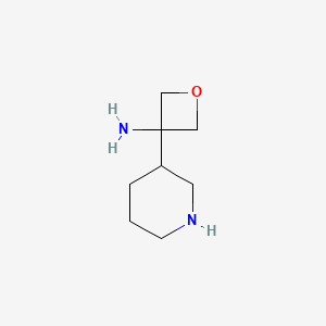 molecular formula C8H16N2O B12948814 3-(Piperidin-3-yl)oxetan-3-amine 