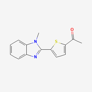 molecular formula C14H12N2OS B12948832 1-[5-(1-Methyl-1H-benzimidazol-2-yl)thiophen-2-yl]ethan-1-one CAS No. 88422-57-5