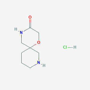 molecular formula C8H15ClN2O2 B12948866 1-Oxa-4,8-diazaspiro[5.5]undecan-3-one hydrochloride 