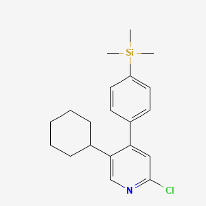 molecular formula C20H26ClNSi B12948878 2-Chloro-5-cyclohexyl-4-(4-(trimethylsilyl)phenyl)pyridine 