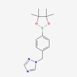 molecular formula C15H20BN3O2 B12948895 1-{[4-(tetramethyl-1,3,2-dioxaborolan-2-yl)phenyl]methyl}-1H-1,2,4-triazole CAS No. 2099017-85-1