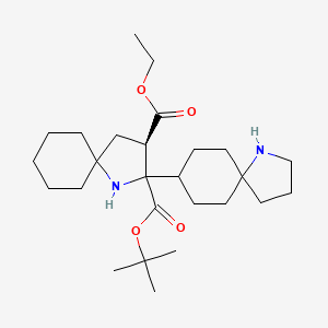 molecular formula C26H44N2O4 B12948900 2-(tert-Butyl) 3-ethyl (3R)-1,1'-diaza[2,8'-bispiro[4.5]decane]-2,3-dicarboxylate 