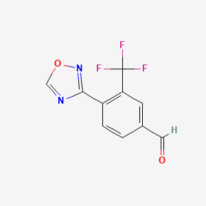 molecular formula C10H5F3N2O2 B12948940 3-(Trifluoromethyl)-4-(1,2,4-oxadiazol-3-yl)benzaldehyde 