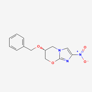 molecular formula C13H13N3O4 B12948965 (R)-6-Benzyloxy-2-nitro-6,7-dihydro-5H-imidazo(2,1-b)(1,3)oxazine CAS No. 187235-59-2