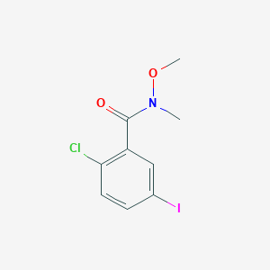 molecular formula C9H9ClINO2 B12949040 2-chloro-5-iodo-N-methoxy-N-methylbenzamide 