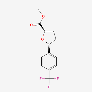 molecular formula C13H13F3O3 B12949055 methyl (2R,5S)-5-[4-(trifluoromethyl)phenyl]oxolane-2-carboxylate 