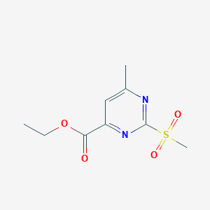 molecular formula C9H12N2O4S B12949066 Ethyl 6-methyl-2-(methylsulfonyl)pyrimidine-4-carboxylate 