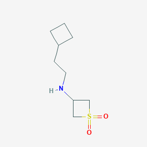 molecular formula C9H17NO2S B12949068 3-((2-Cyclobutylethyl)amino)thietane 1,1-dioxide 