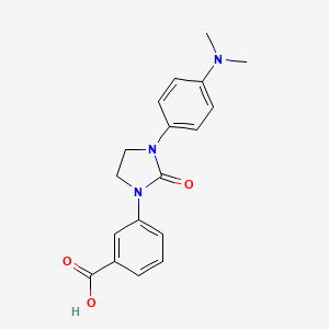 molecular formula C18H19N3O3 B12949109 Benzoic acid, 3-[3-[4-(dimethylamino)phenyl]-2-oxo-1-imidazolidinyl]- CAS No. 651748-88-8