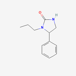 molecular formula C12H16N2O B12949124 5-Phenyl-1-propyl-2-imidazolidinone CAS No. 98917-93-2