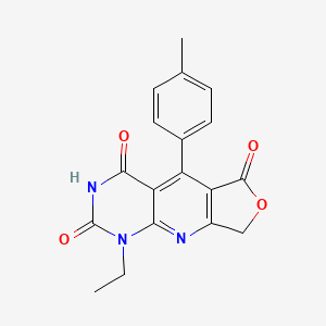 13-ethyl-8-(4-methylphenyl)-5-oxa-2,11,13-triazatricyclo[7.4.0.03,7]trideca-1,3(7),8-triene-6,10,12-trione