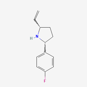 molecular formula C12H14FN B12949190 (2R,5S)-2-(4-Fluorophenyl)-5-vinylpyrrolidine 