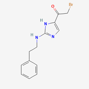 molecular formula C13H14BrN3O B12949213 2-Bromo-1-{2-[(2-phenylethyl)amino]-1H-imidazol-5-yl}ethan-1-one CAS No. 88723-56-2