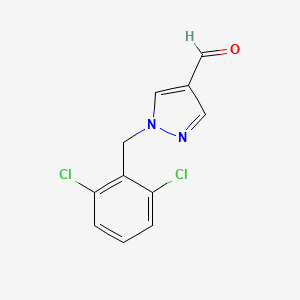 molecular formula C11H8Cl2N2O B12949302 1-(2,6-Dichlorobenzyl)-1H-pyrazole-4-carbaldehyde 