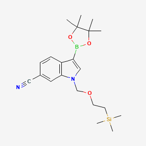 3-(4,4,5,5-Tetramethyl-1,3,2-dioxaborolan-2-yl)-1-((2-(trimethylsilyl)ethoxy)methyl)-1H-indole-6-carbonitrile