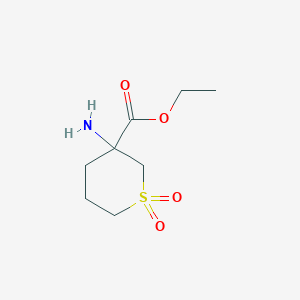 molecular formula C8H15NO4S B12949334 Ethyl 3-aminotetrahydro-2H-thiopyran-3-carboxylate 1,1-dioxide 