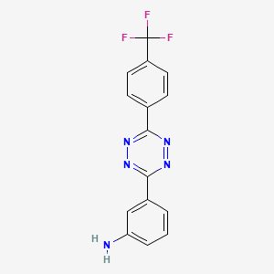 molecular formula C15H10F3N5 B12949337 3-(6-(4-(Trifluoromethyl)phenyl)-1,2,4,5-tetrazin-3-yl)aniline 