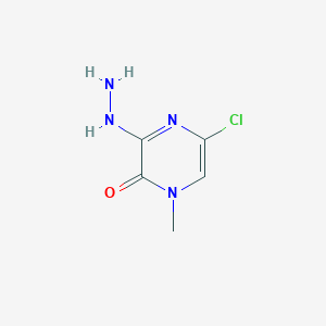 molecular formula C5H7ClN4O B12949357 2(1H)-Pyrazinone, 5-chloro-3-hydrazinyl-1-methyl- 