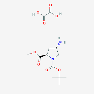 molecular formula C13H22N2O8 B12949385 1-(tert-Butyl) 2-methyl (2R,4S)-4-aminopyrrolidine-1,2-dicarboxylate oxalate 