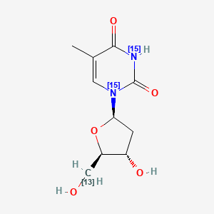 molecular formula C10H14N2O5 B12949416 1-[(2R,4S,5R)-4-hydroxy-5-(hydroxy(113C)methyl)oxolan-2-yl]-5-methyl(1,3-15N2)pyrimidine-2,4-dione 