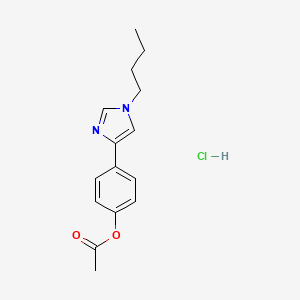 molecular formula C15H19ClN2O2 B12949418 Imidazole, 4-(p-acetoxyphenyl)-1-butyl-, hydrochloride CAS No. 40405-73-0