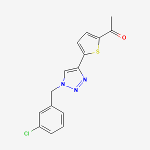 molecular formula C15H12ClN3OS B12949431 1-(5-(1-(3-chlorobenzyl)-1H-1,2,3-triazol-4-yl)thiophen-2-yl)ethan-1-one 