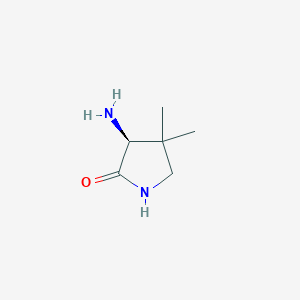 molecular formula C6H12N2O B12949440 (S)-3-Amino-4,4-dimethylpyrrolidin-2-one 