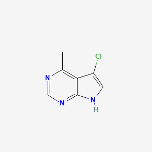 molecular formula C7H6ClN3 B12949441 5-chloro-4-methyl-7H-pyrrolo[2,3-d]pyrimidine 