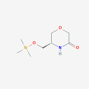 molecular formula C8H17NO3Si B12949531 (S)-5-(((Trimethylsilyl)oxy)methyl)morpholin-3-one 