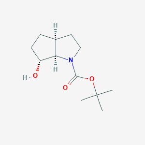 molecular formula C12H21NO3 B12949553 Rel-tert-butyl (3aS,6R,6aR)-6-hydroxyhexahydrocyclopenta[b]pyrrole-1(2H)-carboxylate 