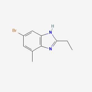 molecular formula C10H11BrN2 B12949560 5-Bromo-2-ethyl-7-methyl-1H-benzo[d]imidazole 