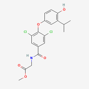 molecular formula C19H19Cl2NO5 B12949583 Methyl 2-(3,5-dichloro-4-(4-hydroxy-3-isopropylphenoxy)benzamido)acetate 