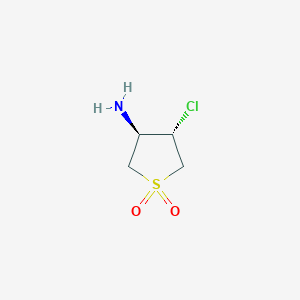 molecular formula C4H8ClNO2S B12949591 (3R,4S)-3-Amino-4-chlorotetrahydrothiophene 1,1-dioxide 