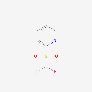 molecular formula C6H5FINO2S B12949599 2-((Fluoroiodomethyl)sulfonyl)pyridine 