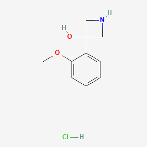 molecular formula C10H14ClNO2 B12949648 3-(2-Methoxyphenyl)azetidin-3-ol hydrochloride CAS No. 550370-16-6