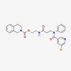 2-(3-(5-Bromo-N-phenylnicotinamido)propanamido)ethyl 3,4-dihydroisoquinoline-2(1H)-carboxylate