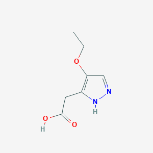 molecular formula C7H10N2O3 B12949716 2-(4-Ethoxy-1H-pyrazol-3-yl)acetic acid 