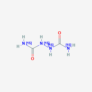 molecular formula C2H6N4O2 B12949720 Hydrazine-1,2-dicarboxamide-15N4 