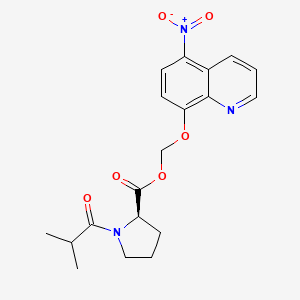 molecular formula C19H21N3O6 B12949728 ((5-Nitroquinolin-8-yl)oxy)methyl isobutyryl-D-prolinate 