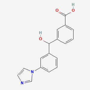 molecular formula C17H14N2O3 B12949732 3-{Hydroxy[3-(1H-imidazol-1-yl)phenyl]methyl}benzoic acid CAS No. 88941-73-5