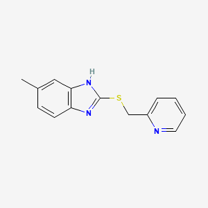 molecular formula C14H13N3S B12949737 6-methyl-2-(pyridin-2-ylmethylsulfanyl)-1H-benzimidazole 