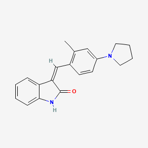 molecular formula C20H20N2O B12949756 3-(2-Methyl-4-(pyrrolidin-1-yl)benzylidene)indolin-2-one 