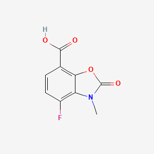 molecular formula C9H6FNO4 B12949787 4-Fluoro-3-methyl-2-oxo-2,3-dihydrobenzo[d]oxazole-7-carboxylic acid 