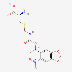 (2R)-2-Amino-3-(((((1-(6-nitrobenzo[d][1,3]dioxol-5-yl)ethoxy)carbonyl)amino)methyl)thio)propanoic acid