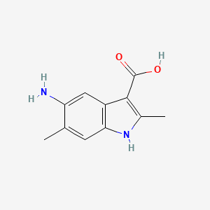 molecular formula C11H12N2O2 B12949897 5-Amino-2,6-dimethyl-1H-indole-3-carboxylic acid 