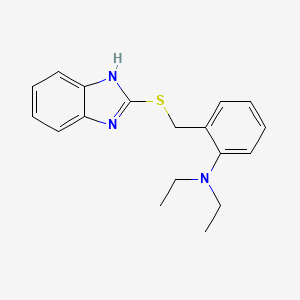 molecular formula C18H21N3S B12949903 2-{[(1H-Benzimidazol-2-yl)sulfanyl]methyl}-N,N-diethylaniline CAS No. 104340-42-3