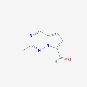 molecular formula C8H7N3O B12949911 2-Methylpyrrolo[2,1-f][1,2,4]triazine-7-carbaldehyde 