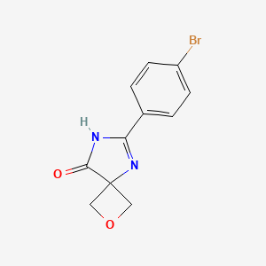 molecular formula C11H9BrN2O2 B12949918 6-(4-Bromophenyl)-2-oxa-5,7-diazaspiro[3.4]oct-5-en-8-one 