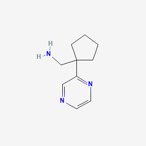 molecular formula C10H15N3 B12949922 (1-(Pyrazin-2-yl)cyclopentyl)methanamine 