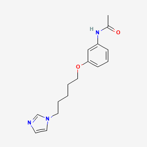 molecular formula C16H21N3O2 B12949936 N-(3-((5-(1H-Imidazol-1-yl)pentyl)oxy)phenyl)acetamide CAS No. 88137-94-4